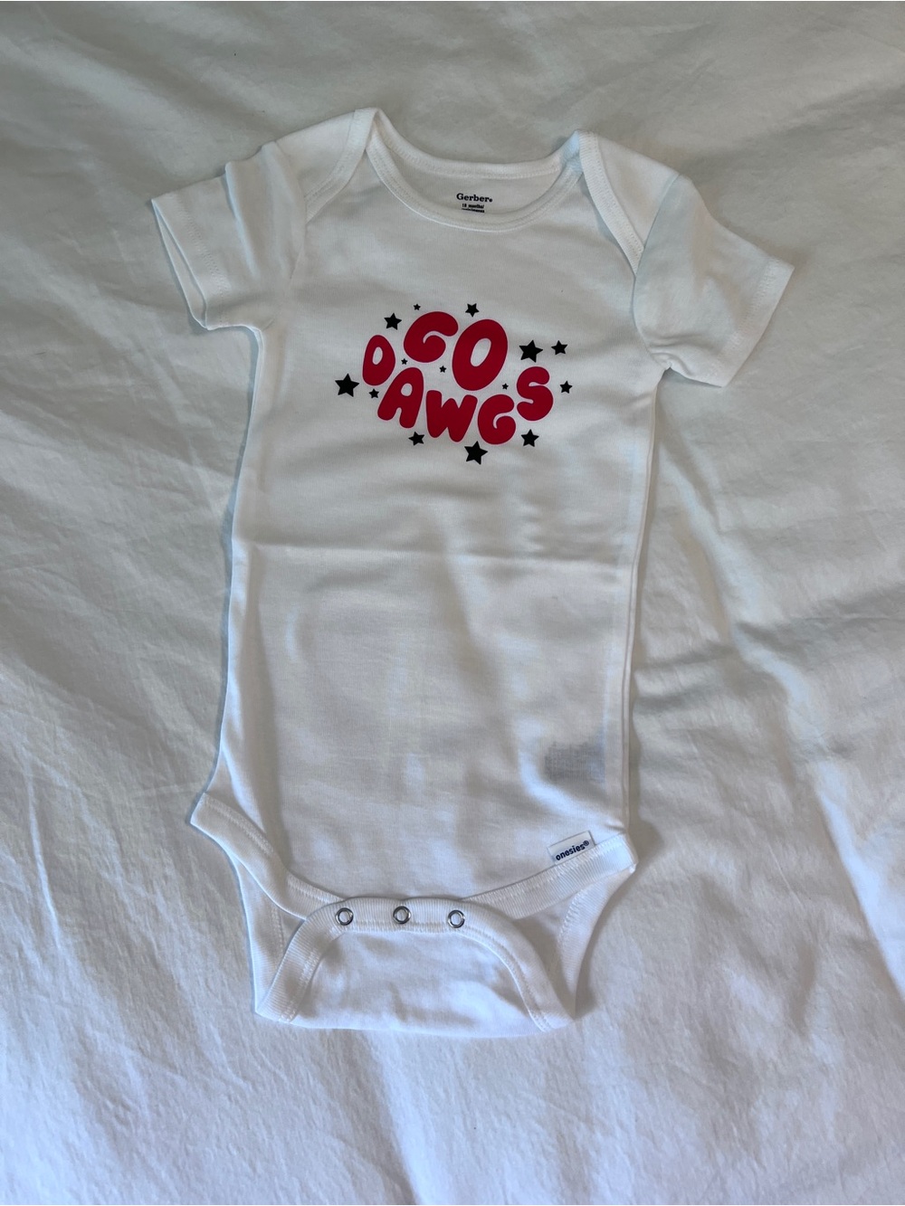 UGA - Gerber White "Go Dawgs" Graphic Baby One-Piece